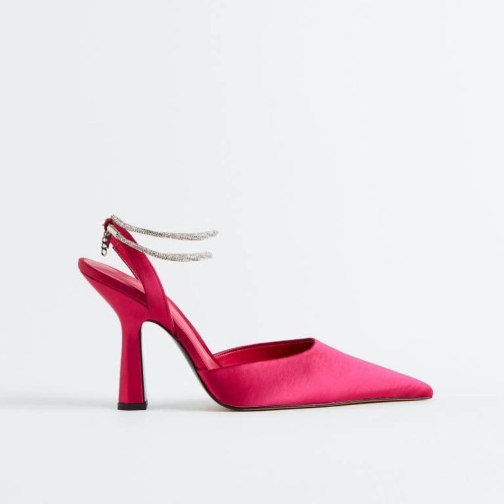 Zara Elegant Pink Satin Heels